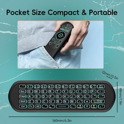 iPazzPort 2.4G T95 X96, Backlit Remote Control with Keyboard for TV Box, Air Mouse Remote for Android TV Box MXQ