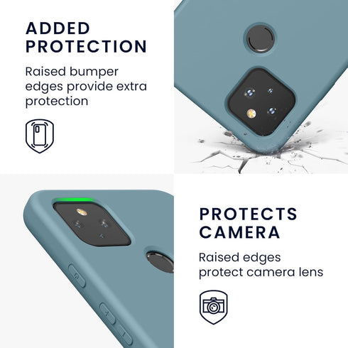 kwmobile Case Compatible with Google Pixel 4a 5G - Slim Protective TPU Silicone Phone Cover, Arctic Night