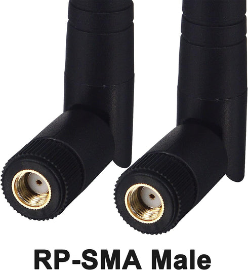 BOOBRIE 2-Pack Dual Band WiFi Antenna 2.4GHz 5GHz 5.8GHz 8dBi RP-SMA Male Connector Omni Directional WiFi Bluetooth Antenna for WiFi Router Network Devices Security IP Camera