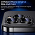 Uyiton Metal Tempered Glass Camera Lens Protector for iPhone 15 Pro/Pro Max - Black Titanium, Case-Friendly, Strong