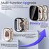 Goton 2 in 1 Privacy Waterproof Case for Apple Watch Ultra/Ultra 2 Screen Protector 49mm, Front Anti Spy Tempered Glass Face Cover + Back Bumper for iWatch Accessories 49 mm Titanium