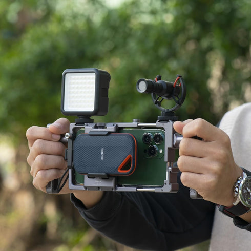FANAUE SSD Mount Bracket with Cold Shoe Cable Clamp, 1.5"-2.1" for Samsung T5 T7 SSD, Compatible with BMPCC Camera Cage