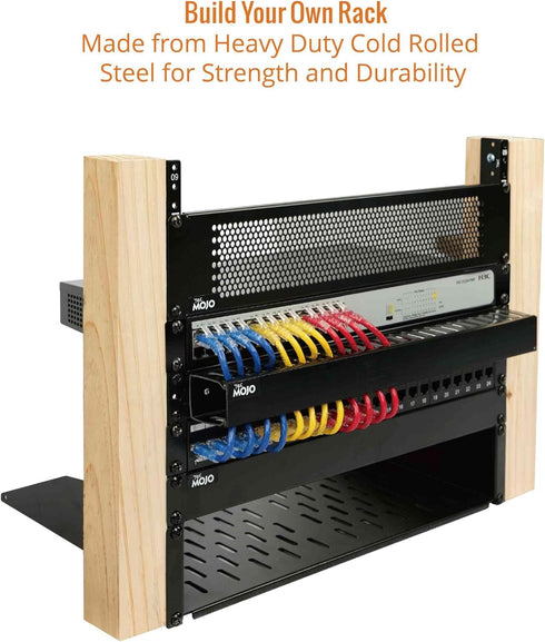 3U Vertical Server Rack Rail Pair Kit, DIY Rack Rails Kit, 12-24 Screws x48 Included to Mount Equipment 2U-20U