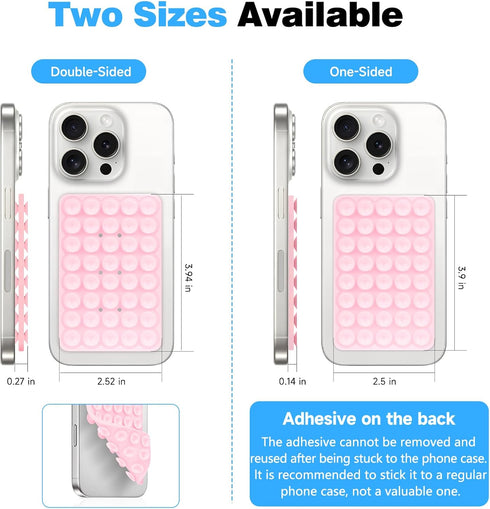 QxbBox Silicone Suction Cup Phone Case Mount Double Sided, Hands-Free Strong Grip Holder for Selfies and Videos,Silicon