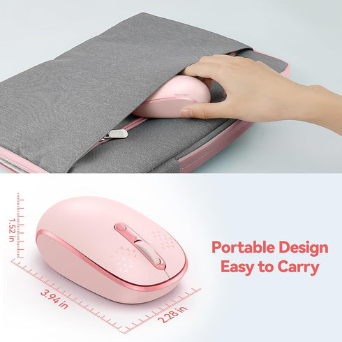 TECKNET Wireless Mouse - 2.4G Quiet Computer Mouse with USB Receiver, Portable Cordless Mice for Chromebook, Laptop, PC