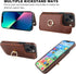 OT ONETOP 13 360 6.1 Inch ONETOP for iPhone Wallet Case with Card Holder, Rotation Ring Kickstand RFID Blocking PU