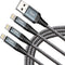 ohbox 3FT Lightning Cable 3-Pack: Nylon Braided Fast Charging USB-A to Lightning for iPhone