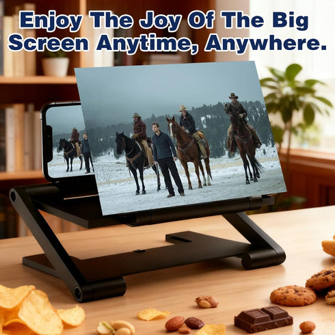 teqnizo 2026 3D Screen Magnifier Version, New HD Mobile Phone Magnifier Projector Screen, Portable Foldable Phone