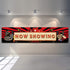 Blulu Movie Night Party Decorations, 2025 Now Showing Banner, 70.8 x 15.7 Inch Red Carpet Backdrop for Birthday Supplies