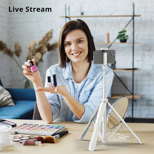 ATUMTEK 51" Selfie Stick Tripod, Extendable Phone Tripod Stand with Bluetooth Remote, 360° Rotation for iPhone Android