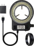 Microscope LED Ring Light Illuminator, 144 LED Bubbles for Lab Monocular Binocular Trinocular Stereo Microscope