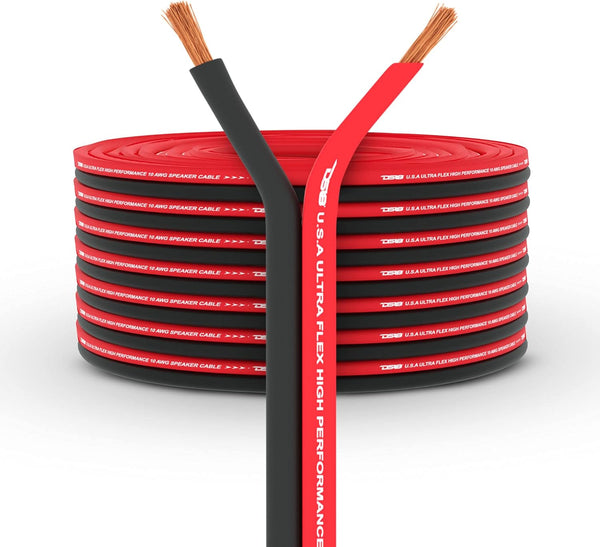 DS18 SW-18GA-100RB Ultra Flex Speaker Wire 100FT Red and Black - Speaker Cable for Audio Applications