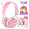 QearFun Unicorn Headphones for Kids - Wired, Noise Cancelling, Adjustable, with Microphone & 3.5mm Jack for