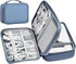Large Capacity Electronics Accessories Organizer Travel Case, Waterproof Leather Cord Organizer with Adjustable Divider