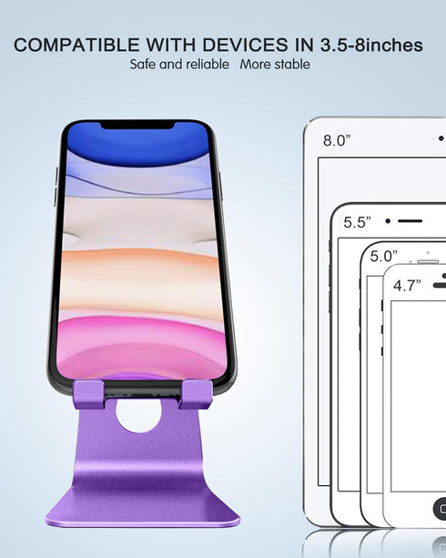 CreaDream 15 14 13 12 11 Adjustable Cell Phone Stand, Phone Stand, Cradle, Dock, Holder, Aluminum Desktop Stand
