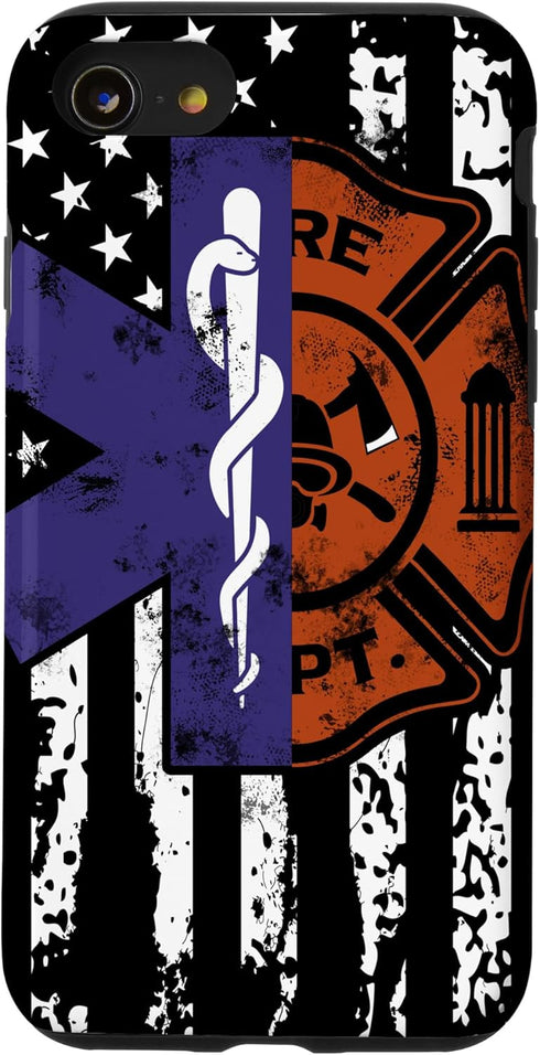 iPhone SE (2020) / 7 / 8 Firefighter Fire Rescue EMT American Flag Gift Case