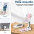 Foldable Phone Stand for Desk, Adjustable Angle Cell Phone Holder, iPad Stand for iPhone, Samsung, Pink Marble