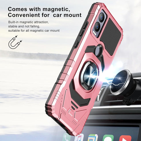 Ailiber Magic 5G Case for Cricket, AT&T Propel 5G with Screen Protector, Heavy Duty Shockproof Cover - Rose Gold
