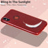 MATEPROX Compatible with iPhone Xs Case, Glitter Bling Sparkle Cute Girls Women Protective Christmas Case - Red