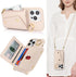 for iPhone 14 Pro Case with Card Holder and Strap, Zipper Pocket, Crossbody Lanyard Strap, Cute Phone Wallet Case