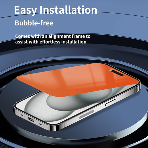2 Pack Privacy Screen Protector for iPhone 15 Pro, Gradient Soft Film, Anti-Spy, Anti-Blue Light, Eye Protection