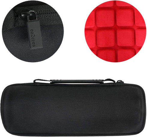 co2CREA Hard Travel Case for Ultimate Ears UE BOOM 4/BOOM 3 Portable Bluetooth Speaker (Black Case + Sunset Red Inside)