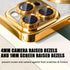 Misscase Magnetic Glitter Case for iPhone 15 Pro Max - Slim, Shockproof, Anti-Scratch, with Camera Lens Protector, Gold.