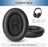 Ear Pads Cushions Replacement for Bose QC35 ii QC35 QC45 QC SE, Earpads for Bose QuietComfort 45 35ii 35 Headphones with Protein Leather Noise Isolation Memory Foam (Black)