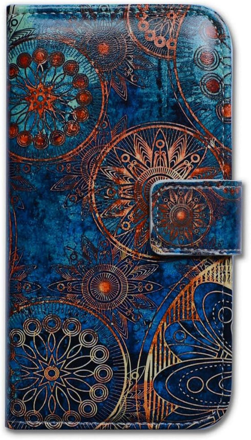 Case for Samsung Galaxy A02s - Gorgeous Colours Circle Mandala Leather Flip Phone Wallet Cover with Card Slot