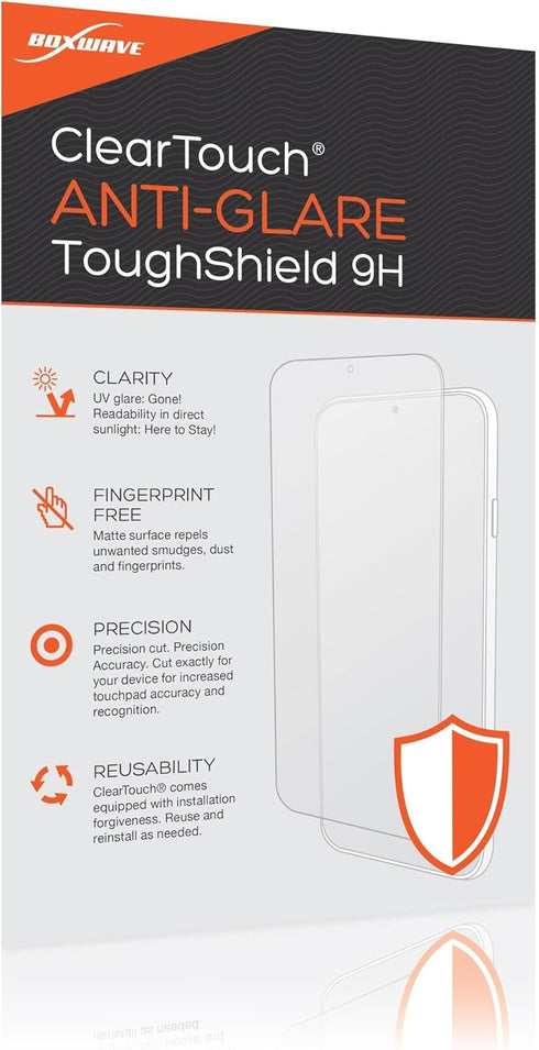 BoxWave Screen Protector Compatible With Apple iPhone SE (2020) - ClearTouch Anti-Glare ToughShield 9H (2-Pack), Anti-Glare 9H Tough Flexible Film Screen Protector