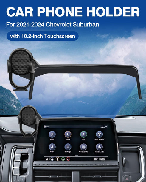 Autorder Car Phone Holder for 2021-2024 Chevrolet Suburban Accessories, 10.2-Inch Screen Cell Phone Mount, Hands-Free