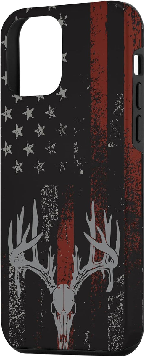 iPhone 12 mini Case American Flag Whitetail Deer Buck Hunting USA FLAG Hunter