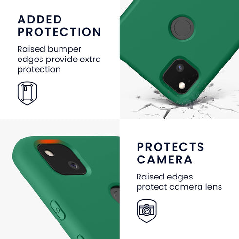 kwmobile Slim TPU Case for Google Pixel 4a, Protective Silicone Phone Cover - Pixie Green