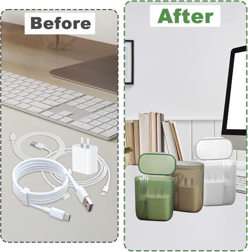 Portable Travel Data Cable Organizer Box with Lid, Phone Charger Organizer for Small Personal Items, Data Cables