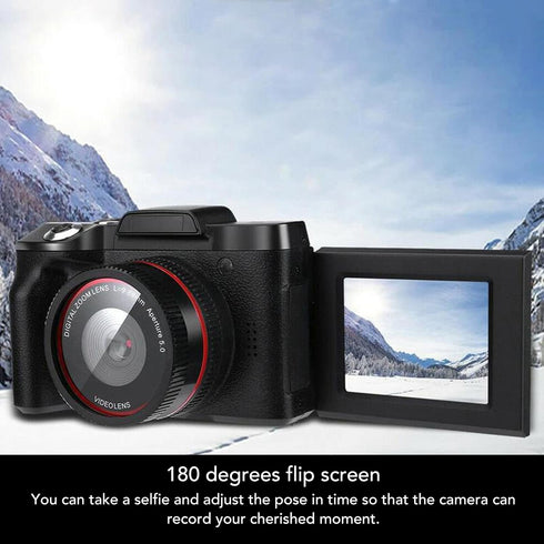 Portable Digital Video Camera Camcorder, 16MP 16X 1080P with 2.4 Inch 180 Degree Flip Screen for Beginners