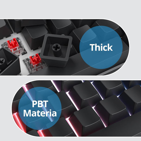 Fogruaden Blank Keycaps, Thick PBT Cherry Profile, Minimalist Grey Black Keycaps Set with 7U Spacebar for Mechanical