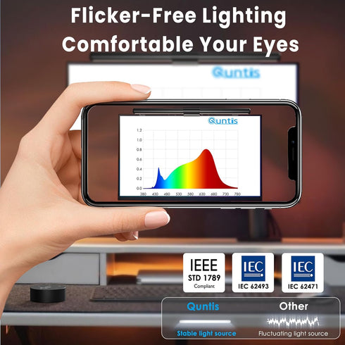 Quntis Computer Monitor Lamp, USB Reading LED Task Light Bar for Eye Caring, Dimmable, Touch Control, No Glare