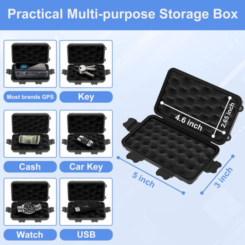 Upgraded Waterproof Magnetic GPS Tracker Box, Magnetic Key Holder for Car, Fits Most Brands GPS, Magnetic Stash Box