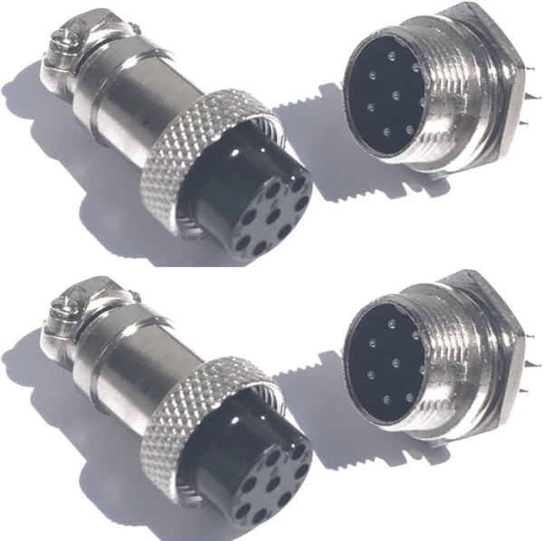 CESS Aviation 8 Pins Plug and Socket Wire Cable Connectors, Diameter 0.63" (16mm), 2 Packs