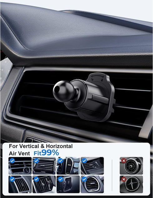 1Pc Black Universal Air Vent Clip for Car Mount Cellphone Holder, Joint Dia-17mm for Most Bracket Air Vent Clips