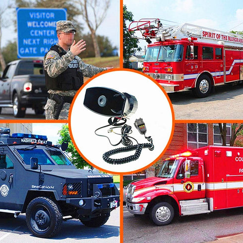 Siren Police Car Horn Speaker with Microphone Amplifier 12V 80W Emergency Sound System