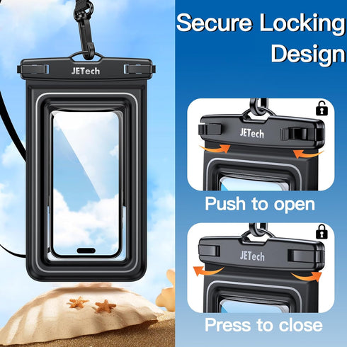 JETech Floating Waterproof Phone Pouch, Water Proof Case for iPhone 15 14 13 12 Pro Max Plus, IPX8 Dry Bag, 2 Pack
