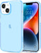 JJGoo Translucent Blue Clear Case for iPhone 14, Soft Shockproof Protective Slim Thin Phone Bumper Cover