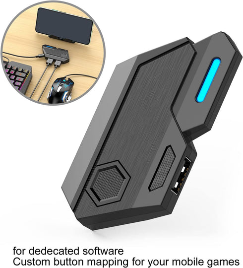 Wired Keyboard and Mouse Adapter for Mobile Games, Bluetooth 5.0 Converter for PUBG Mobile