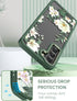Dretal Galaxy S21 5G Case - Floral Design, Military Grade, Slim Hard Back & Soft Edge + Tempered Glass Protector (Green)