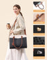 2-in-1 LOVEVOOK Laptop Bag for Women, Tote Purse with Clutch & Cup Holder, Waterproof Briefcase for Work Travel