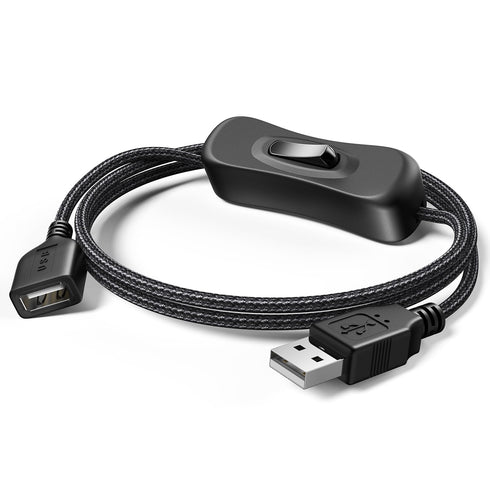 ANDTOBO USB Switch Extension Cable, Upgraded Data + Power, 3.3 FT USB Extension Cord with On/Off Power Switch