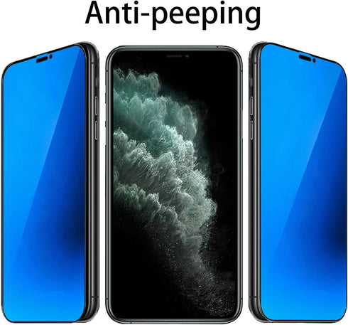 2 Pack Anti-Blue Privacy Tempered Glass for iPhone 11 Pro Max/iPhone XS Max, 9H Hardness Anti-Scratch Film