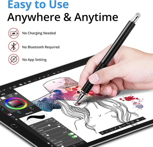 Capacitive Stylus Pen (4 Pack) - Universal Stylist Pens 2 in 1 Precision Series for iPhone/iPad/Android