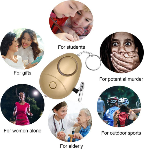 Safe Sound Personal Alarm, 6 Pack 140DB Keychain with LED Lights, Emergency Safety Alarm for Women, Men, Children